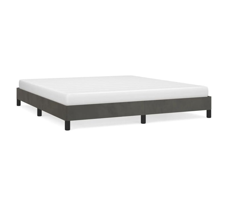 Cadre De Lit Sans Matelas Gris Foncé 180x200 Cm Velours