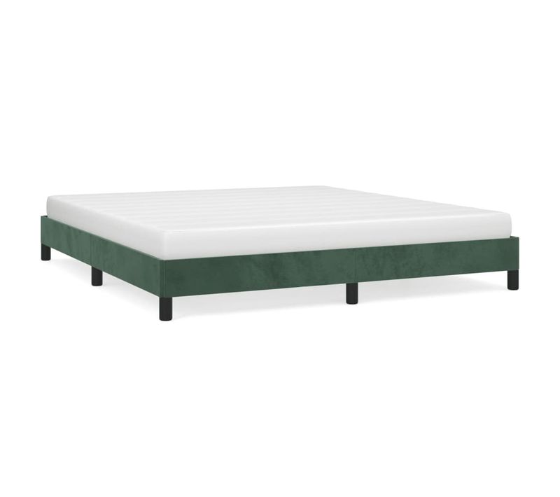 Cadre De Lit Vert Foncé 180x200 Cm Velours
