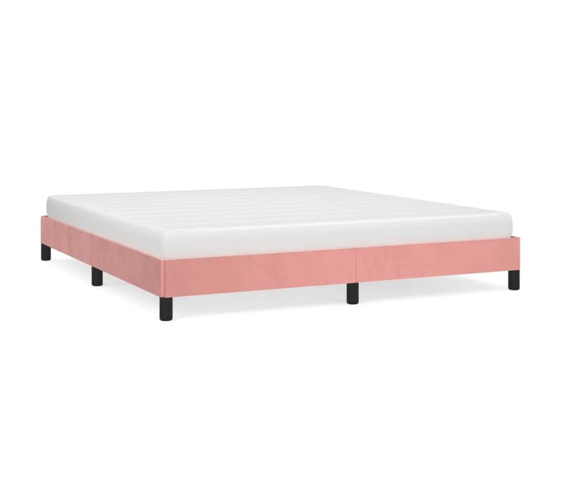Cadre De Lit Sans Matelas Rose 180x200 Cm Velours