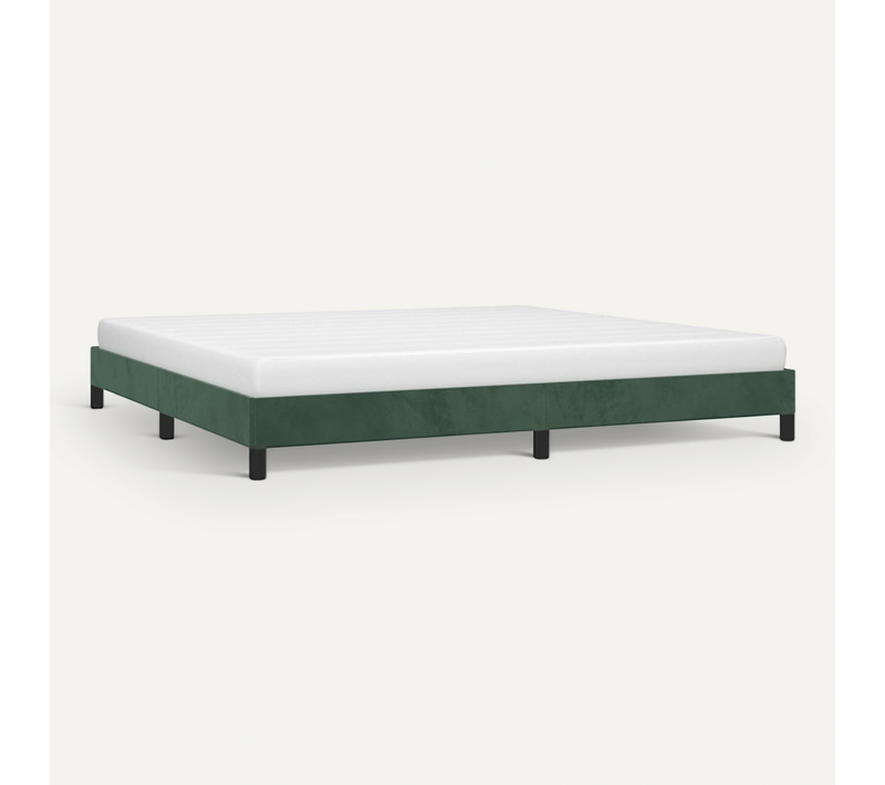 Cadre De Lit Sans Matelas Vert Foncé 200x200 Cm Velours