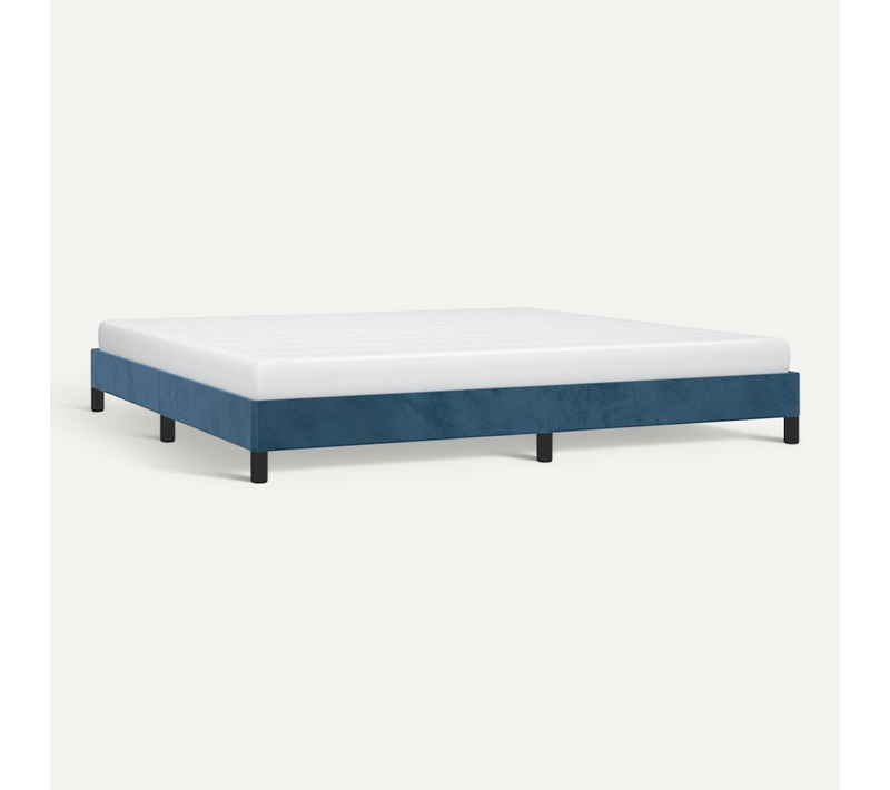 Cadre De Lit Sans Matelas Bleu Foncé 200x200 Cm Velours