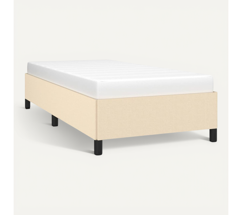 Cadre De Lit Sans Matelas Crème 100x200 Cm Tissu