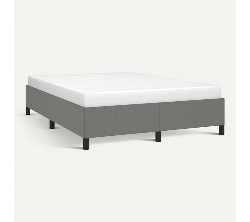 Cadre De Lit Sans Matelas Gris Foncé 140x190 Cm Tissu
