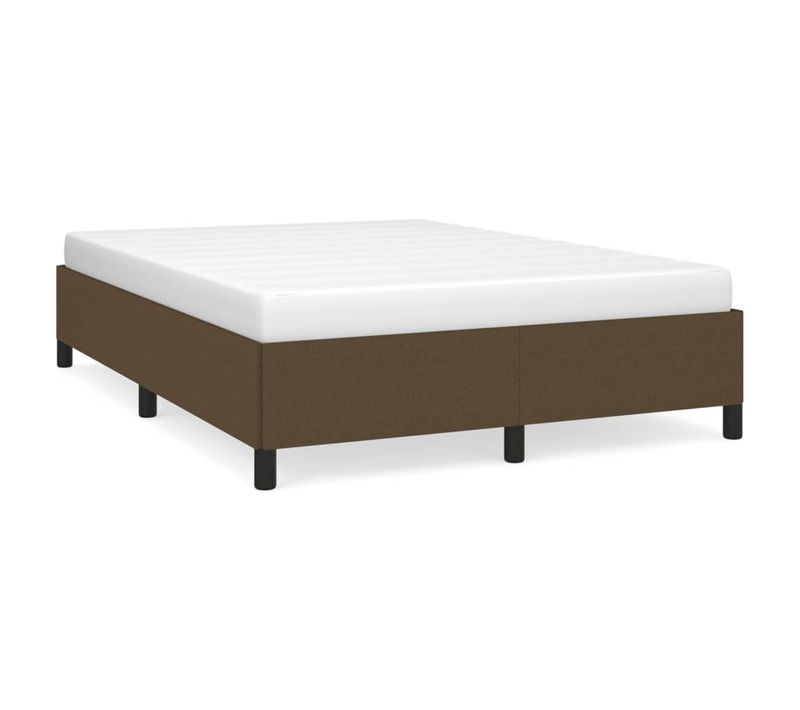 Cadre De Lit Sans Matelas Marron Foncé 140x190 Cm Tissu