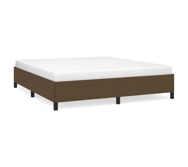 Cadre De Lit Sans Matelas Marron Foncé 160x200 Cm Tissu