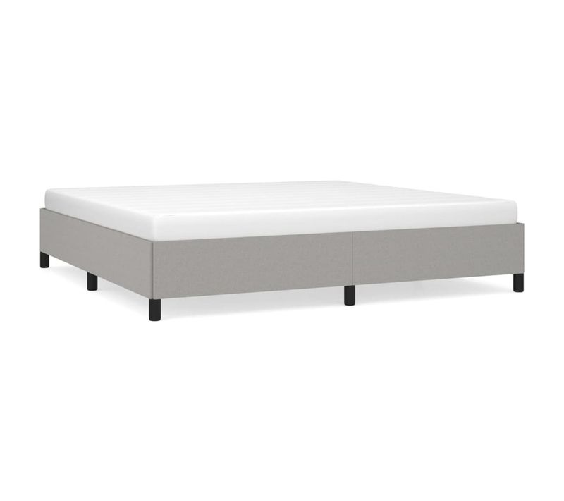 Cadre De Lit Sans Matelas Gris Clair 200x200 Cm Tissu