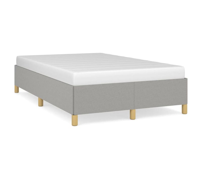 Cadre De Lit Sans Matelas Gris Clair 120x200 Cm Tissu