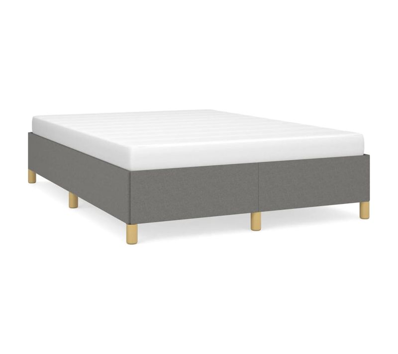 Cadre De Lit Sans Matelas Gris Foncé 140x200 Cm Tissu