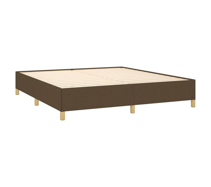 Cadre De Lit Sans Matelas Marron Foncé 160x200 Cm Tissu