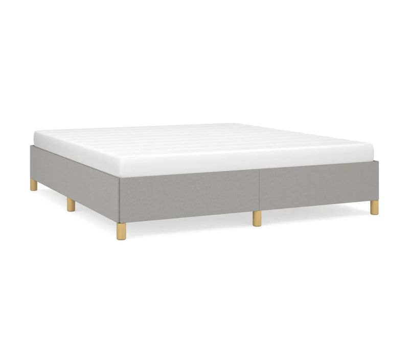 Cadre De Lit Sans Matelas Gris Clair 180x200 Cm Tissu