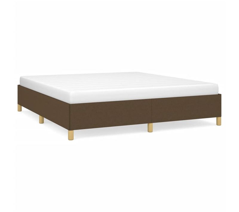Cadre De Lit Sans Matelas Marron Foncé 180x200 Cm Tissu