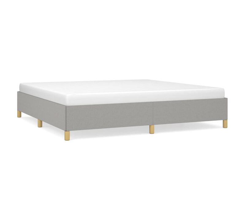 Cadre De Lit Sans Matelas Gris Clair 200x200 Cm Tissu
