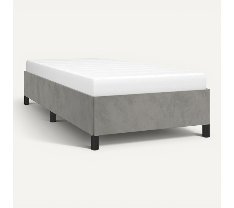Cadre De Lit Sans Matelas Gris Clair 100x200 Cm Velours