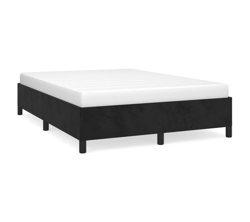 Cadre De Lit Sans Matelas Noir 140x190 Cm Velours