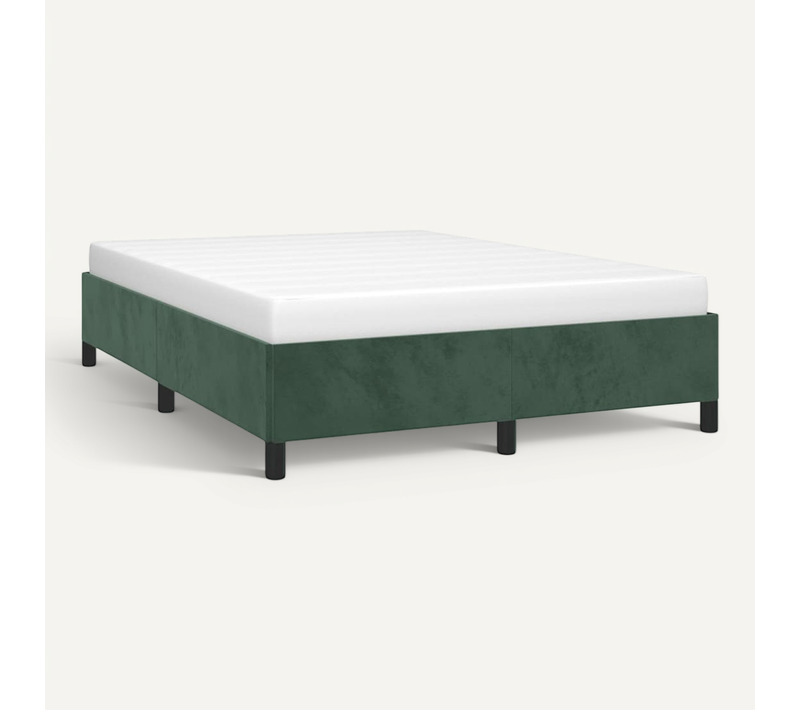 Cadre De Lit Sans Matelas Vert Foncé 140x190 Cm Velours