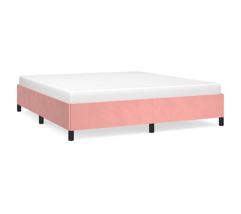 Cadre De Lit Sans Matelas Rose 180x200 Cm Velours