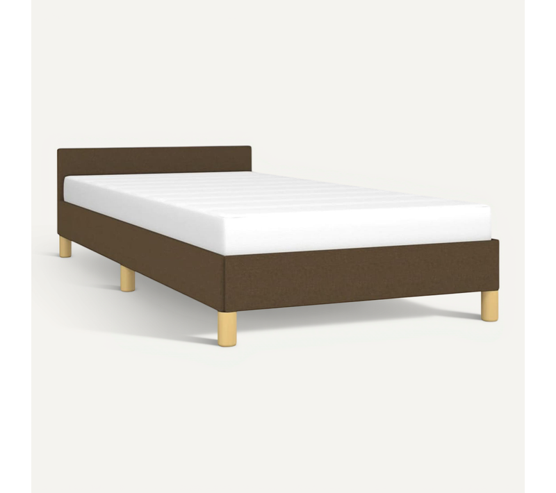 Cadre De Lit Sans Matelas Marron Foncé 90x190 Cm Tissu