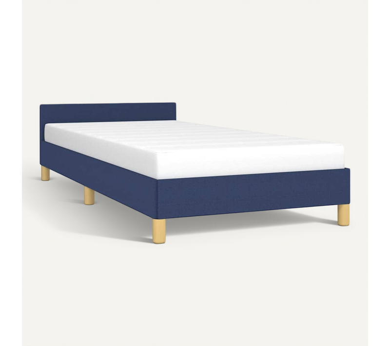 Cadre De Lit Avec Tête De Lit Sans Matelas Bleu 90x190 Cm Tissu