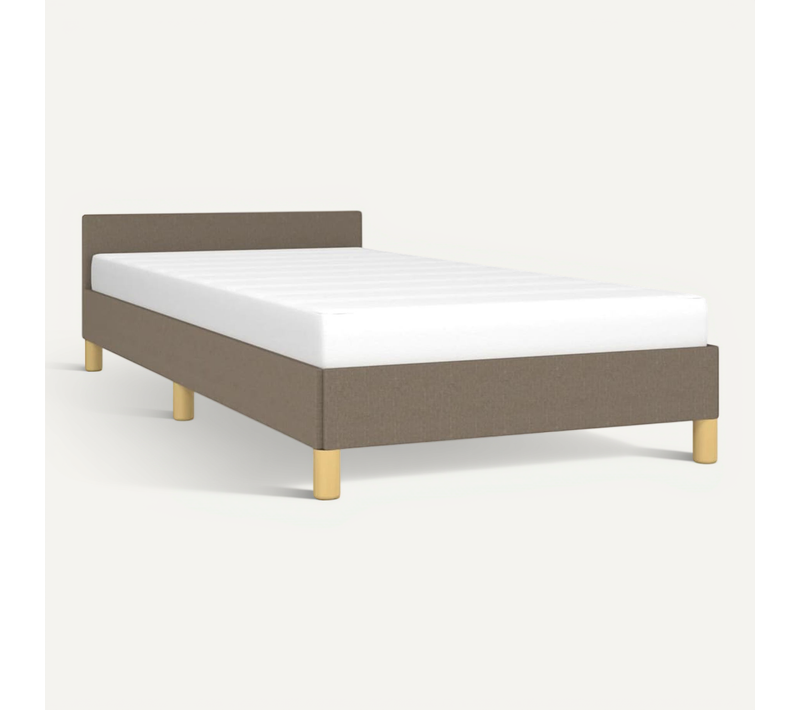 Cadre De Lit Avec Tête De Lit Sans Matelas Taupe 90x200cm Tissu