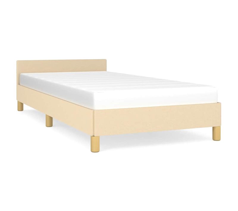 Cadre De Lit Sans Matelas Crème 100x200 Cm Tissu