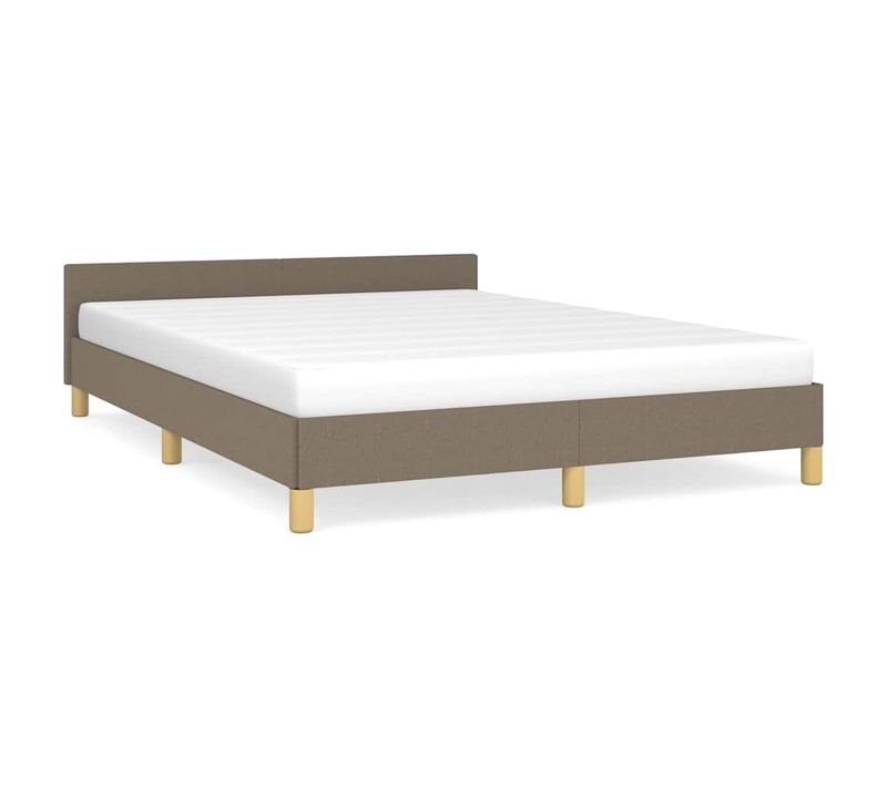 Cadre De Lit Sans Matelas Taupe 140x190 Cm Tissu