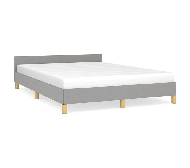 Cadre De Lit Sans Matelas Gris Clair 140x200 Cm Tissu