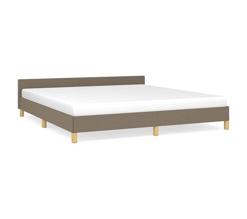 Cadre De Lit Sans Matelas Taupe 160x200 Cm Tissu