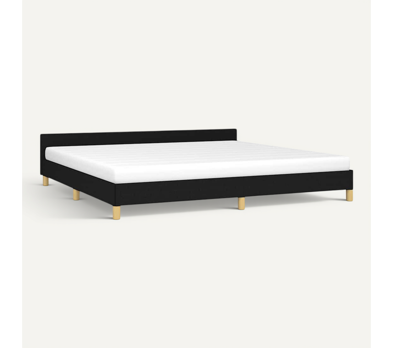 Cadre De Lit Sans Matelas Noir 200x200 Cm Tissu