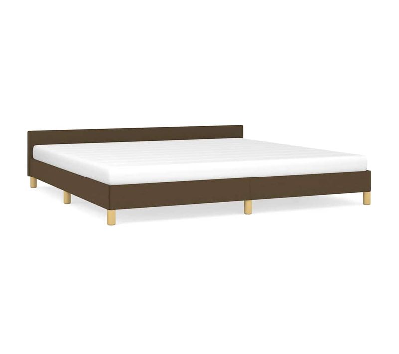 Cadre De Lit Sans Matelas Marron Foncé 200x200 Cm Tissu