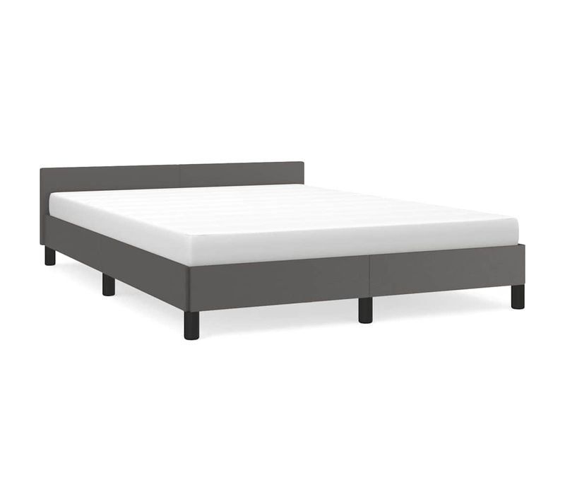 Cadre De Lit Avec Tête De Lit Sans Matelas Gris 140x190 Cm