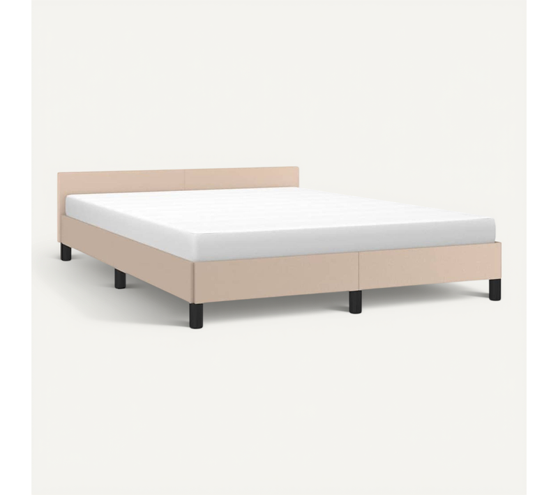 Cadre De Lit Avec Tête De Lit Sans Matelas Cappuccino 140x190cm