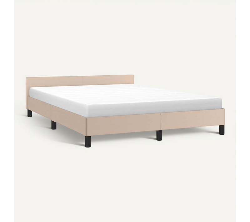 Cadre De Lit Avec Tête De Lit Sans Matelas Cappuccino 140x200cm