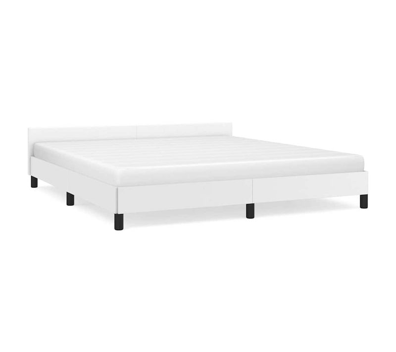 Cadre De Lit Avec Tête De Lit Sans Matelas Blanc 160x200 Cm