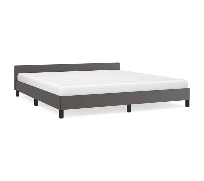 Cadre De Lit Avec Tête De Lit Sans Matelas Gris 160x200 Cm