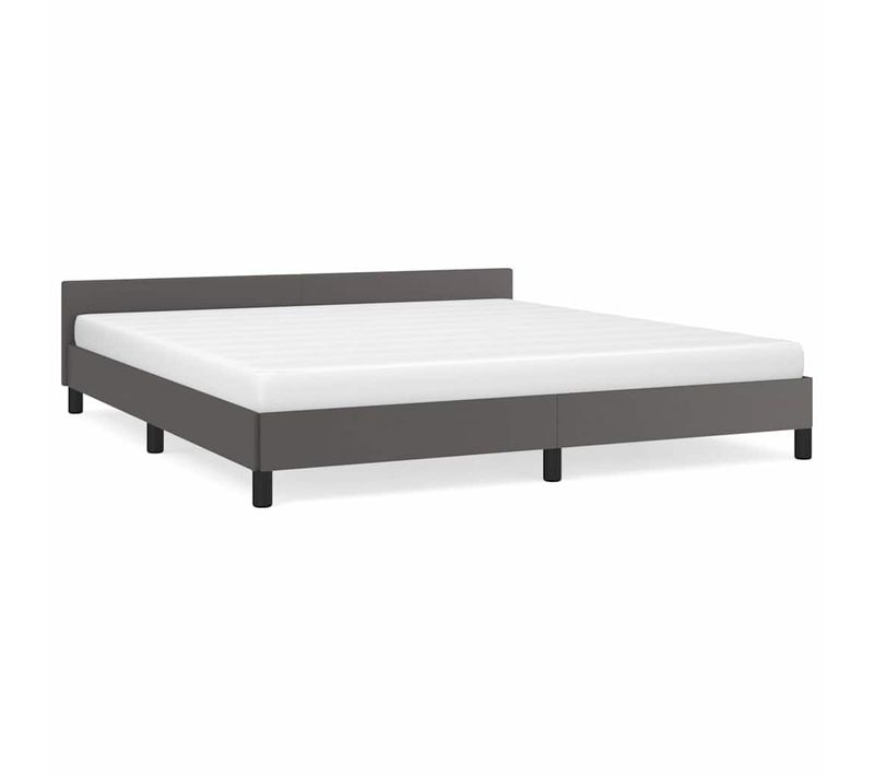 Cadre De Lit Avec Tête De Lit Sans Matelas Gris 180x200 Cm