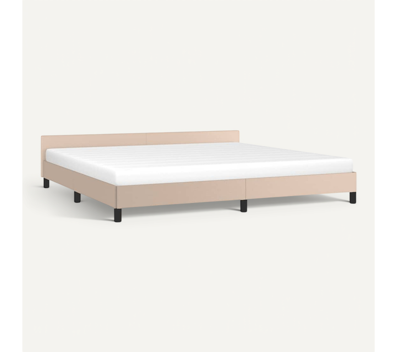 Cadre De Lit Avec Tête De Lit Sans Matelas Cappuccino 200x200cm