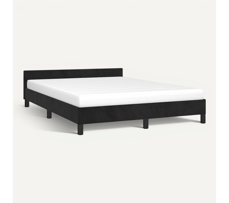 Cadre De Lit Sans Matelas Noir 140x190 Cm Velours
