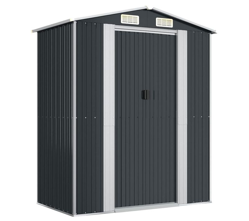 Abri De Jardin Anthracite 192x108x223 Cm Acier Galvanisé Rangement Pour Outils D'extérieur