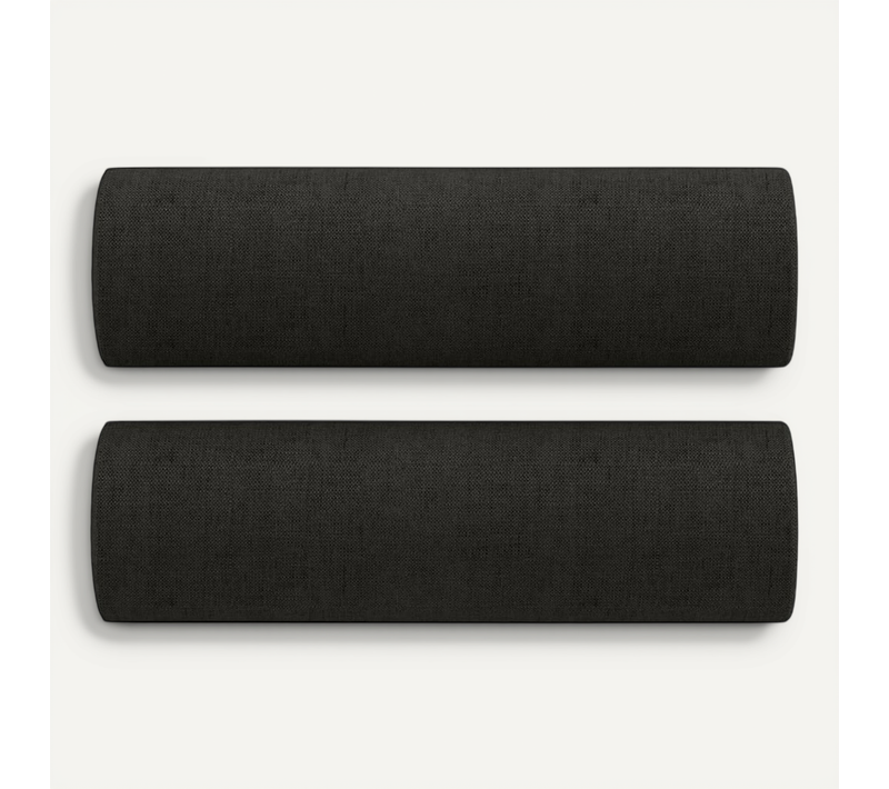 Coussins Décoratifs Lot De 2 Noir D.15x50 Cm Tissu