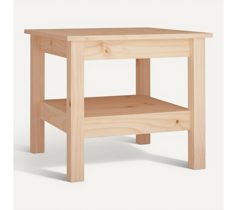 Table Basse 45x45x40 Cm En Bois De Pin Massif