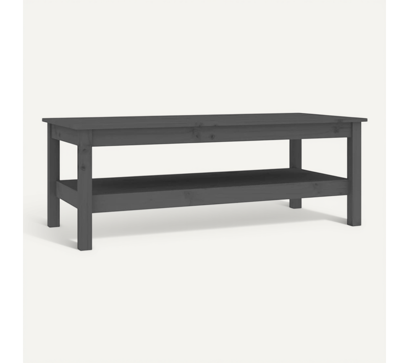 Table Basse Gris 110x50x40 Cm Bois Massif De Pin
