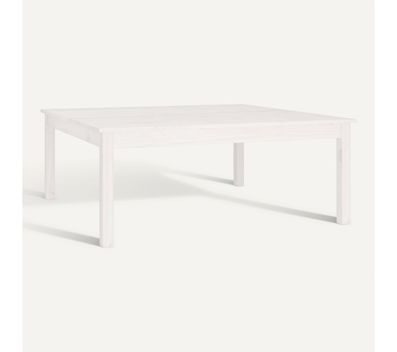 Table Basse Blanc 100x100x40 Cm Bois Massif De Pin