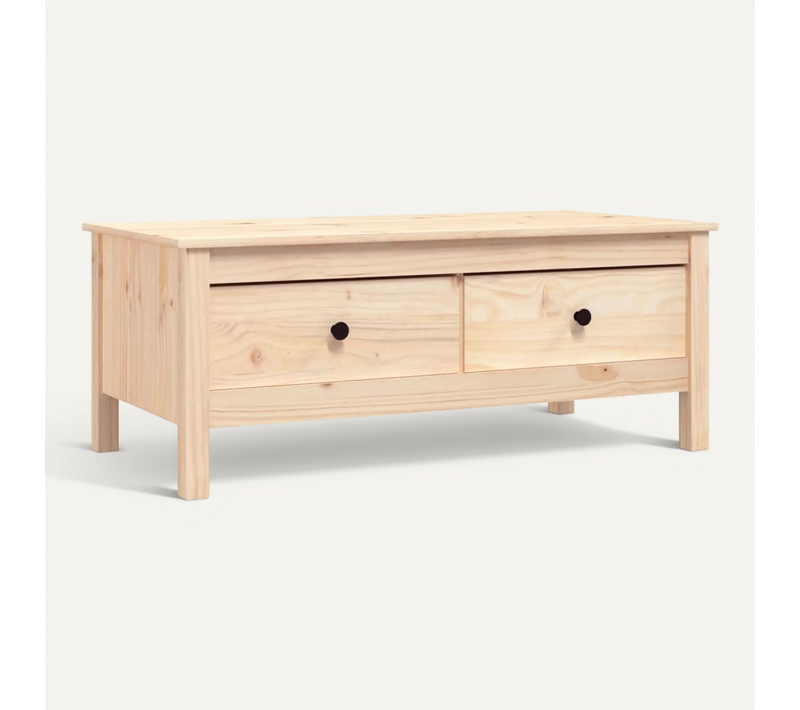 Table Basse 100x50x40 Cm Bois Massif De Pin