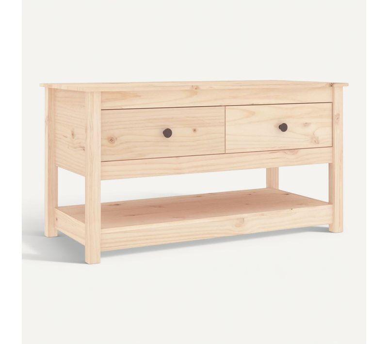 Table Basse 102x49x55 Cm Bois Massif De Pin