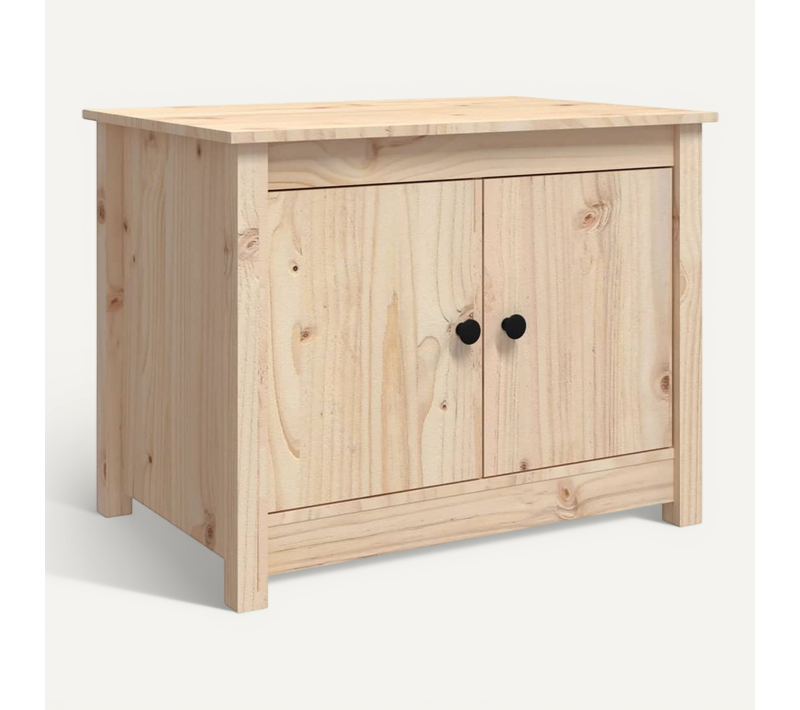 Table Basse 71x49x55 Cm Bois Massif De Pin