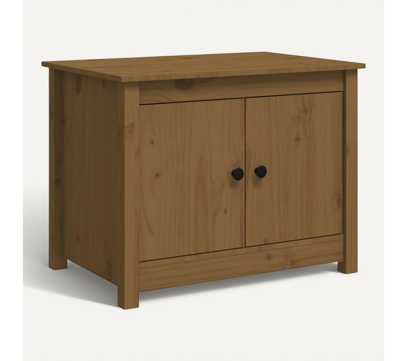 Table Basse Marron Miel 71x49x55 Cm Bois Massif De Pin