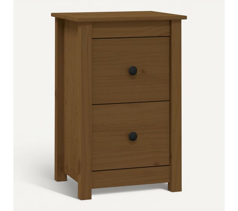 Table De Chevet Marron Miel 40x35x61,5 Cm Bois De Pin Solide