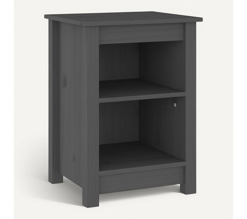 Table De Chevet Gris 40x35x55 Cm Bois De Pin Solide