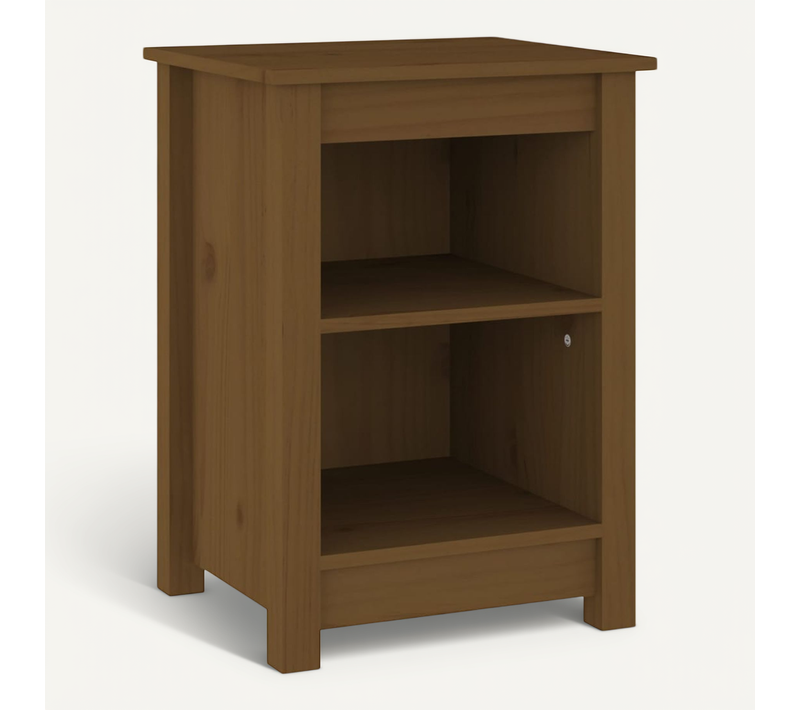 Table De Chevet Marron Miel 40x35x55 Cm Bois De Pin Solide