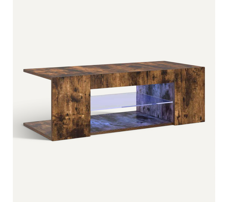 Meuble TV Avec Lumières LED Chêne Fumé 90x39x30 Cm